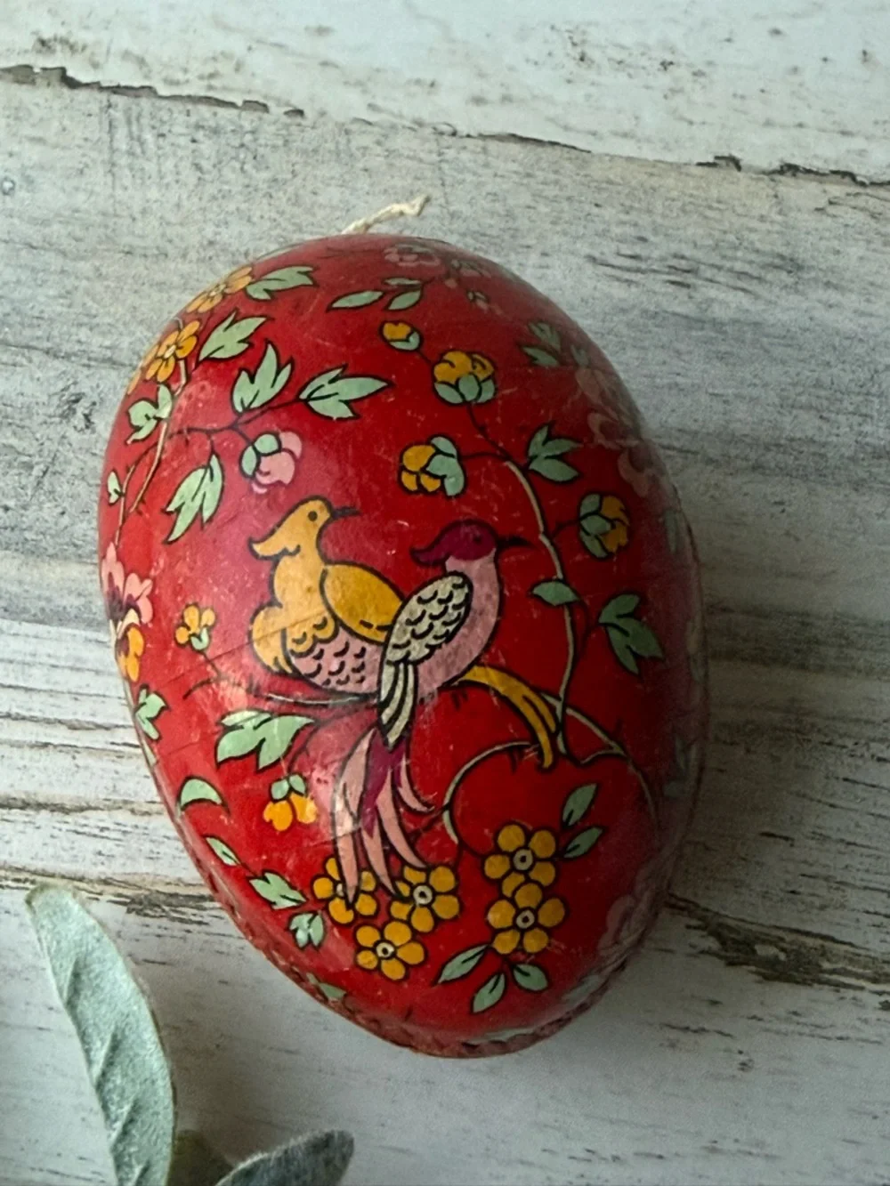 Antique Paper Mache Decorative Easter Egg Candy Container Germany